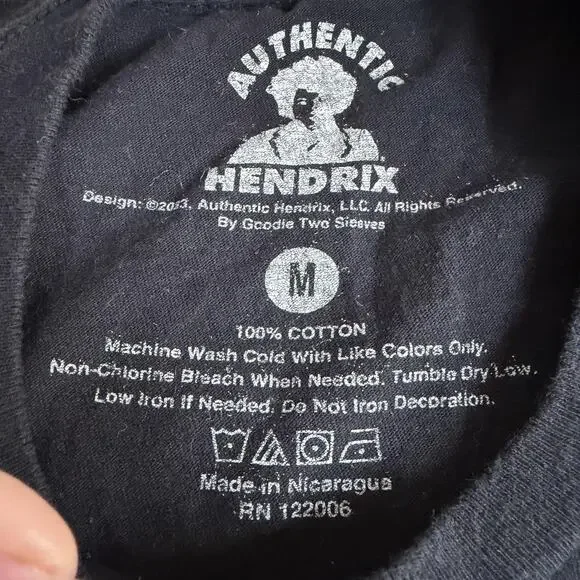 Authentic Hendrix Jimi Hendrix Shirt Mens Medium Black 67 World Tour Graphic Tee - Picture 3 of 9